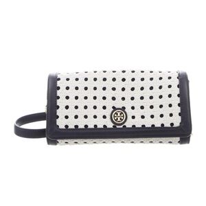 Tory Burch Black and White Polka Dot Clutch